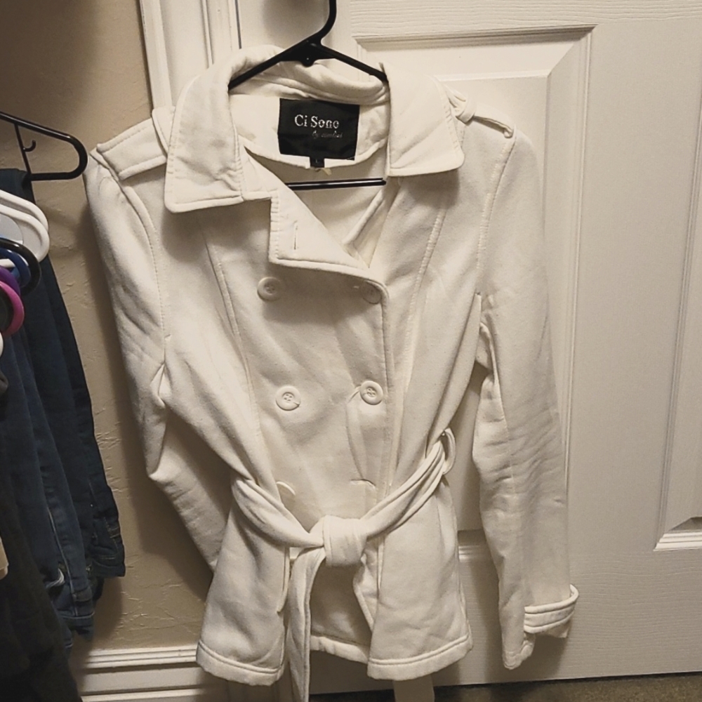 White button up coat